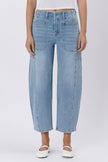 Cora Elastic Waist Barrel Jeans