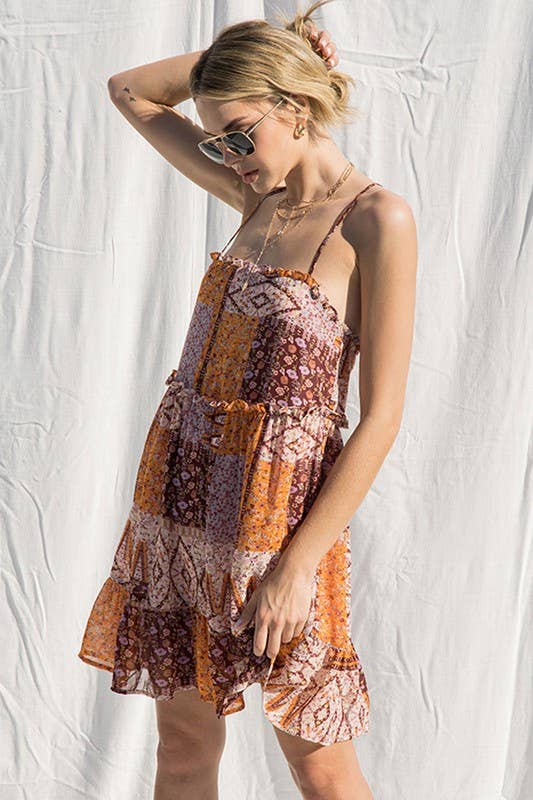 Juno Patchwork Print Dress