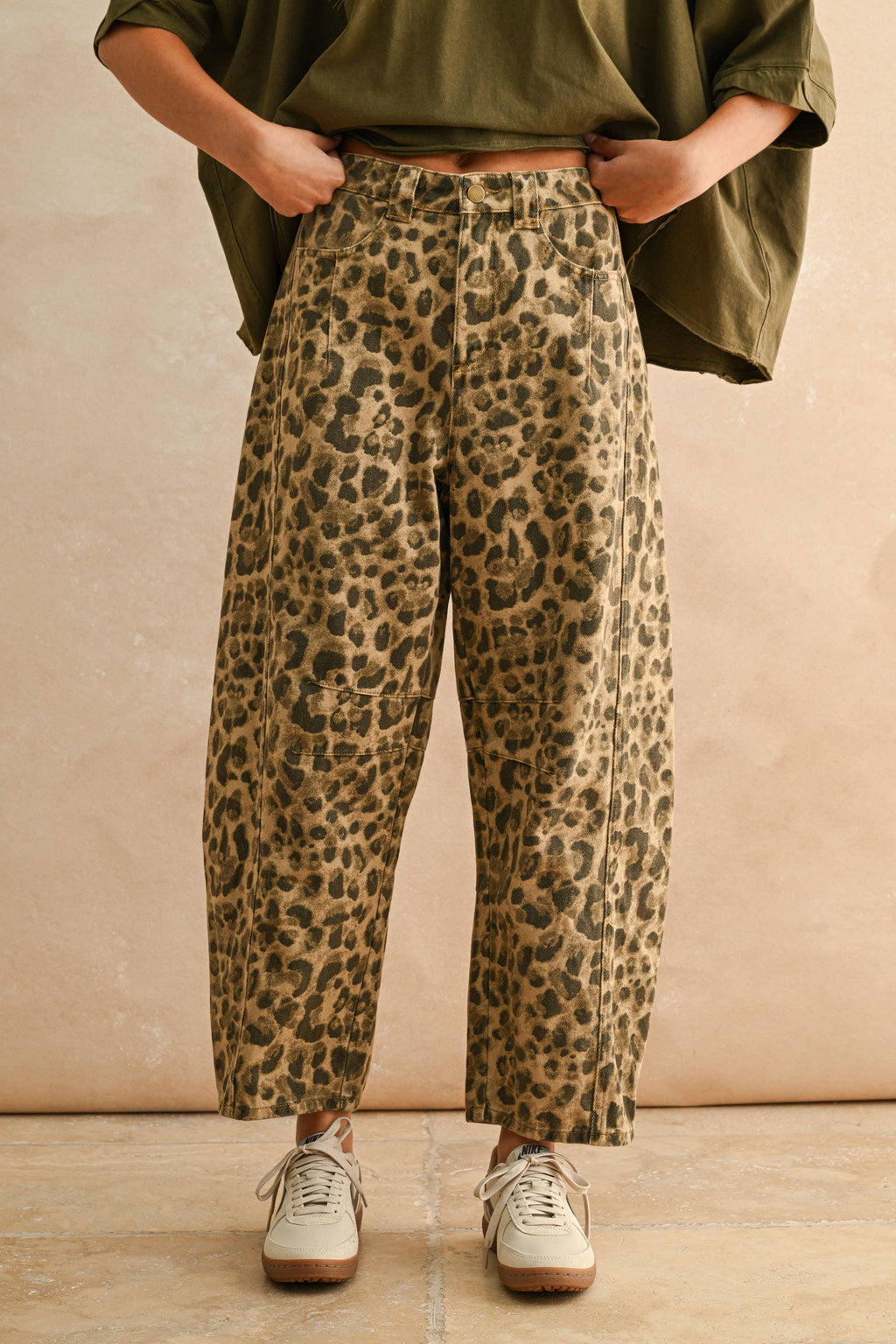 Isla Leopard Print Barrel Pants
