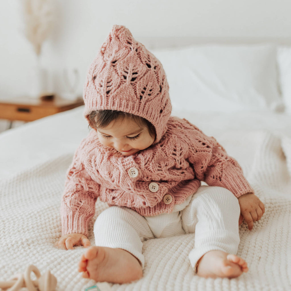 Leaf Lace Hand Knit Cardigan