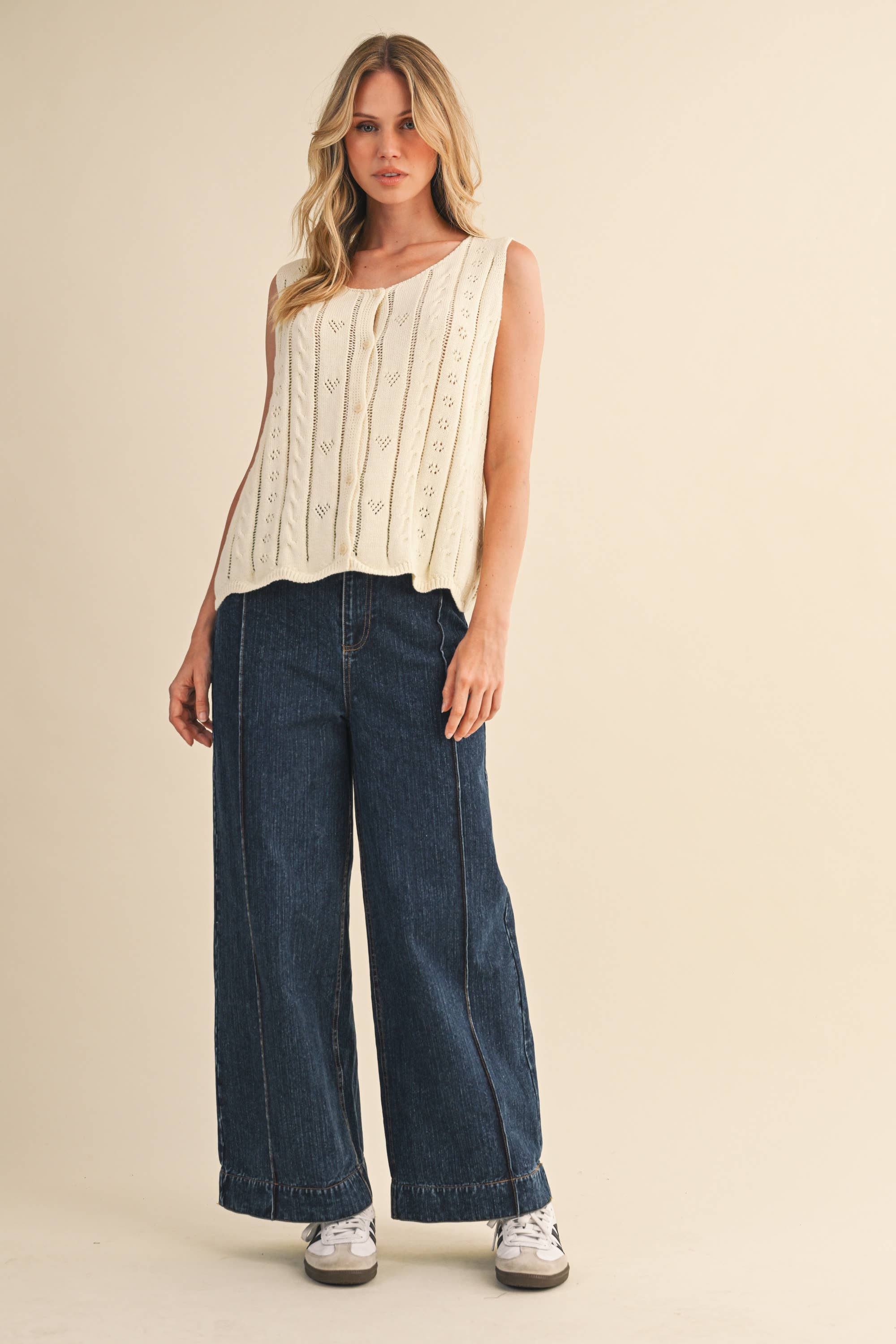 Elodie Heart Knit Sweater Vest