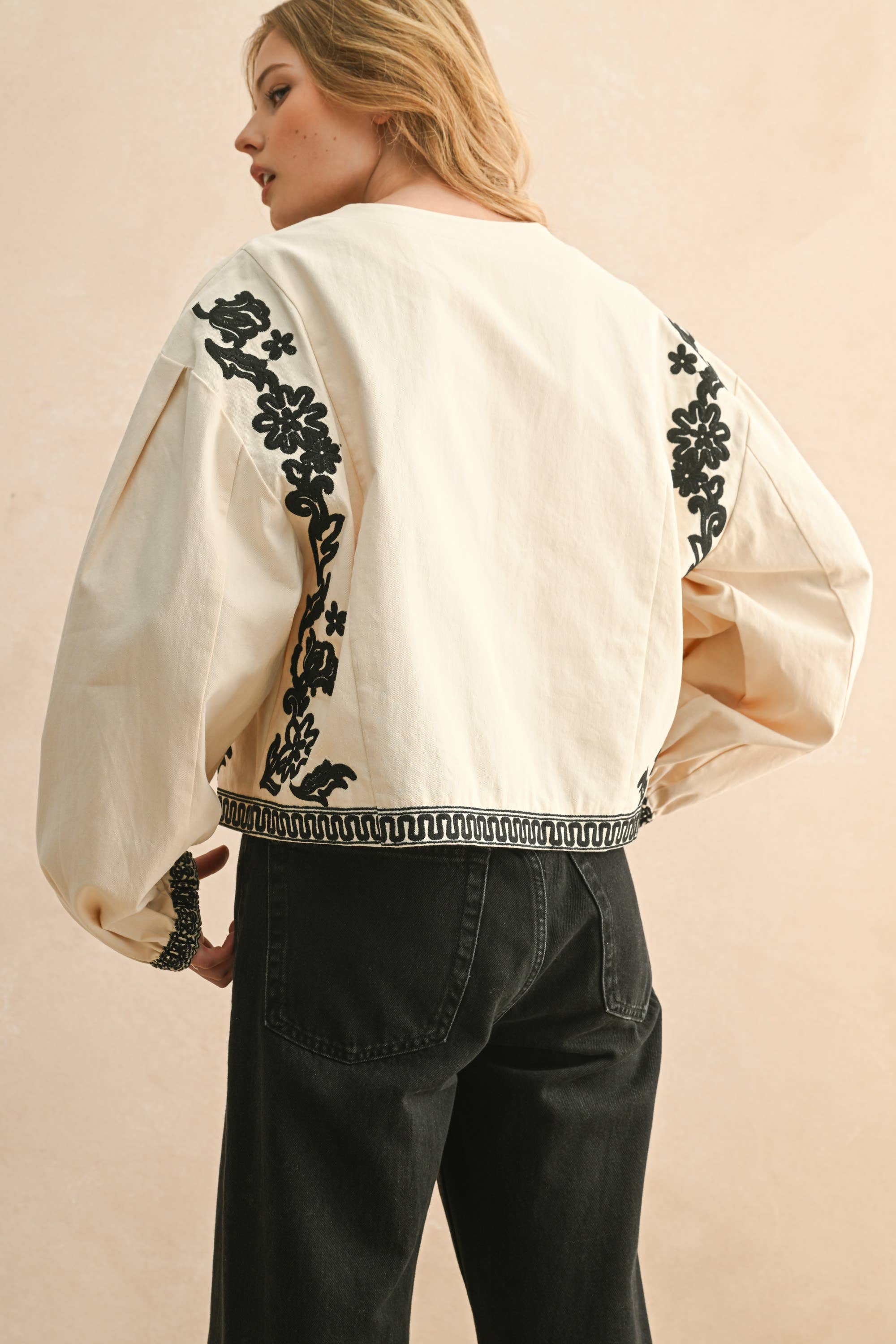 Ophelia Floral Patch Detailed Tie Front Top
