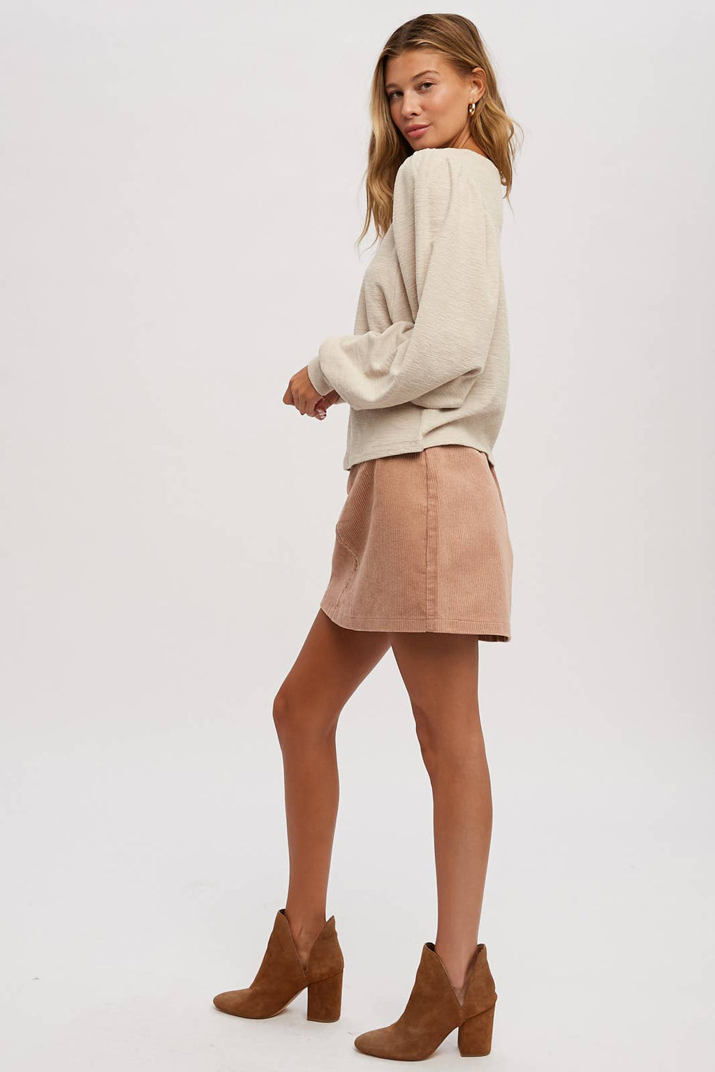Zion Cord Skirt in Mauve