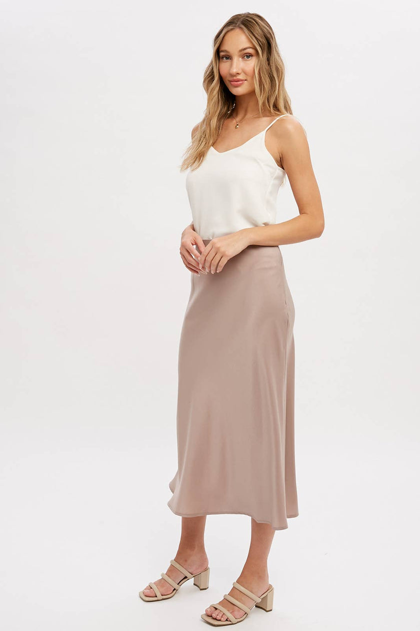 Miley Satin Midi Skirt
