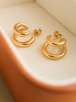 Maddison Gold Double C Hoop Earrings