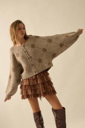 Snowflake Jacquard-Knit Cardigan