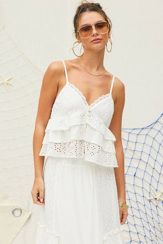 Court Eyelet Cami Top