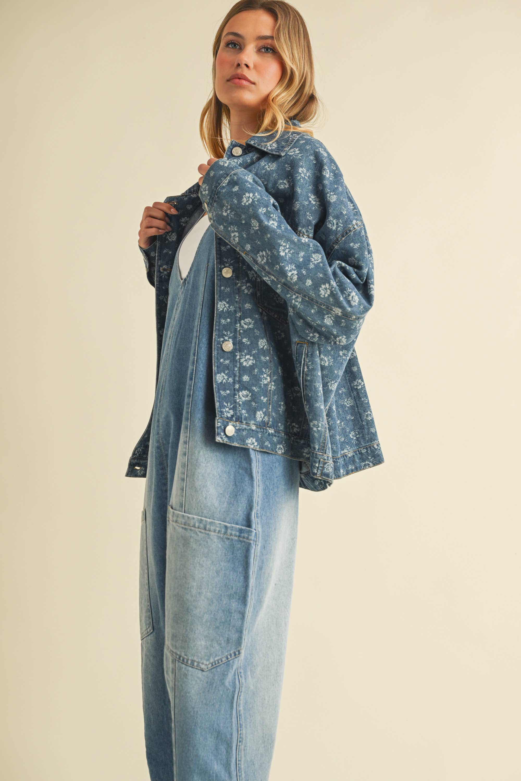 Lacey Floral Denim Jacket