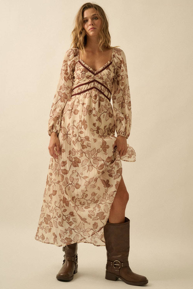 Velvet Bloom Maxi Dress