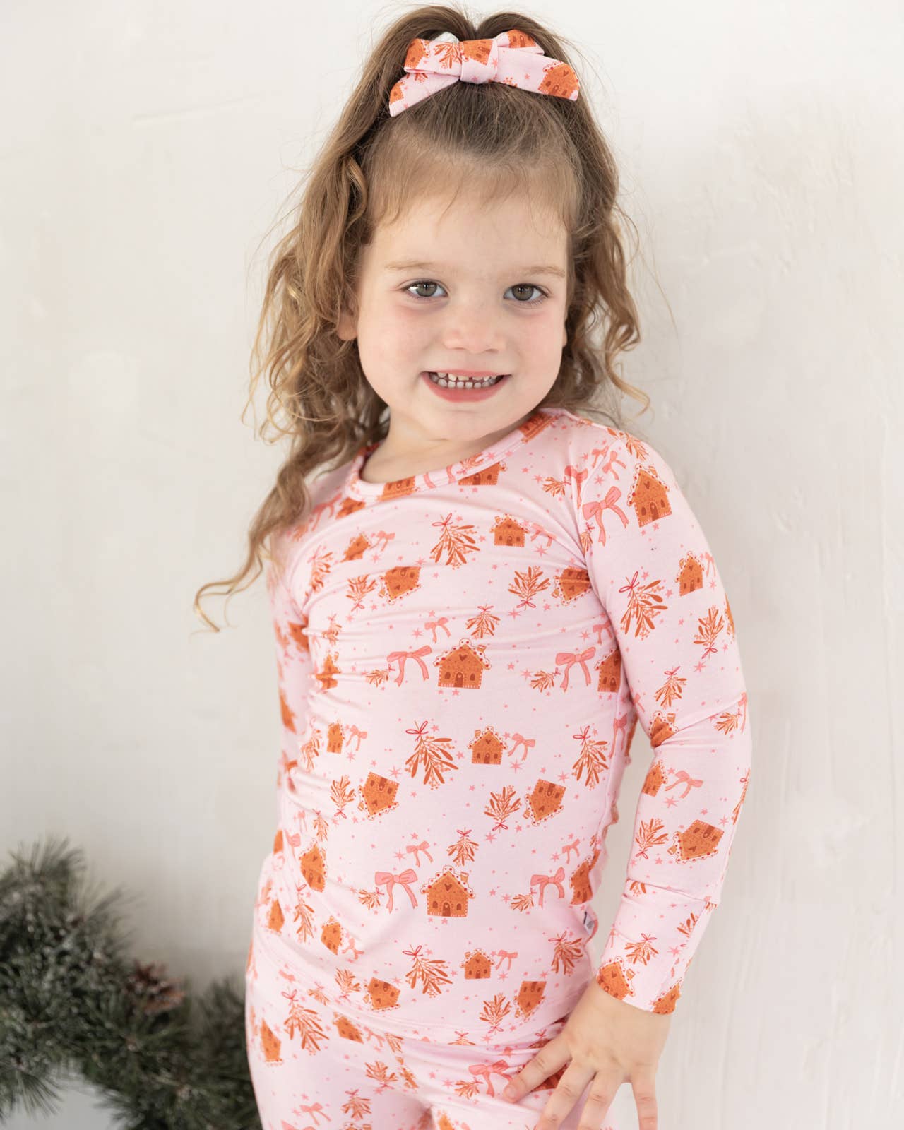 Pink Gingerbread Bamboo Two Piece Pajamas