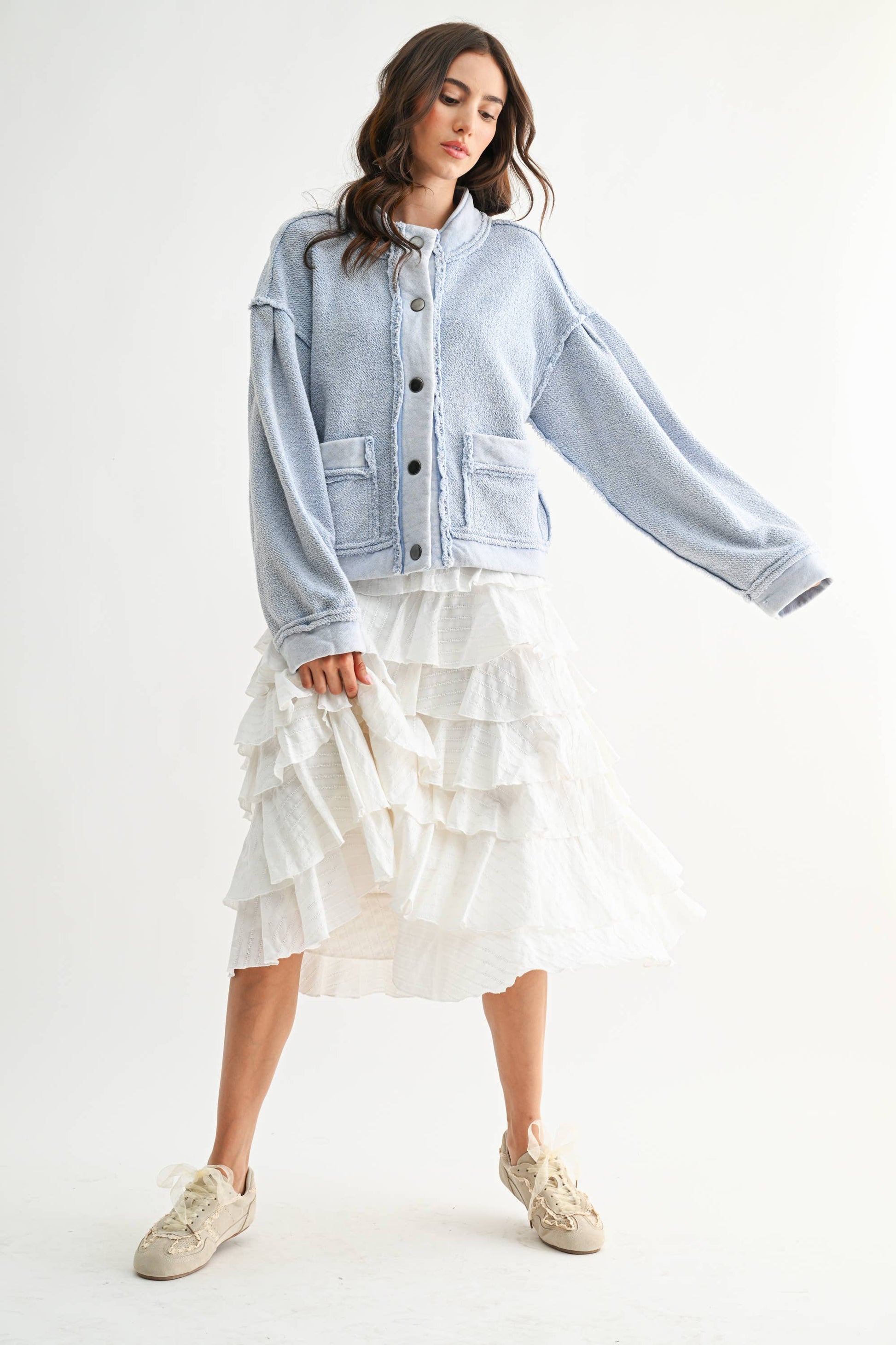 Theo Textured Button Up Jacket