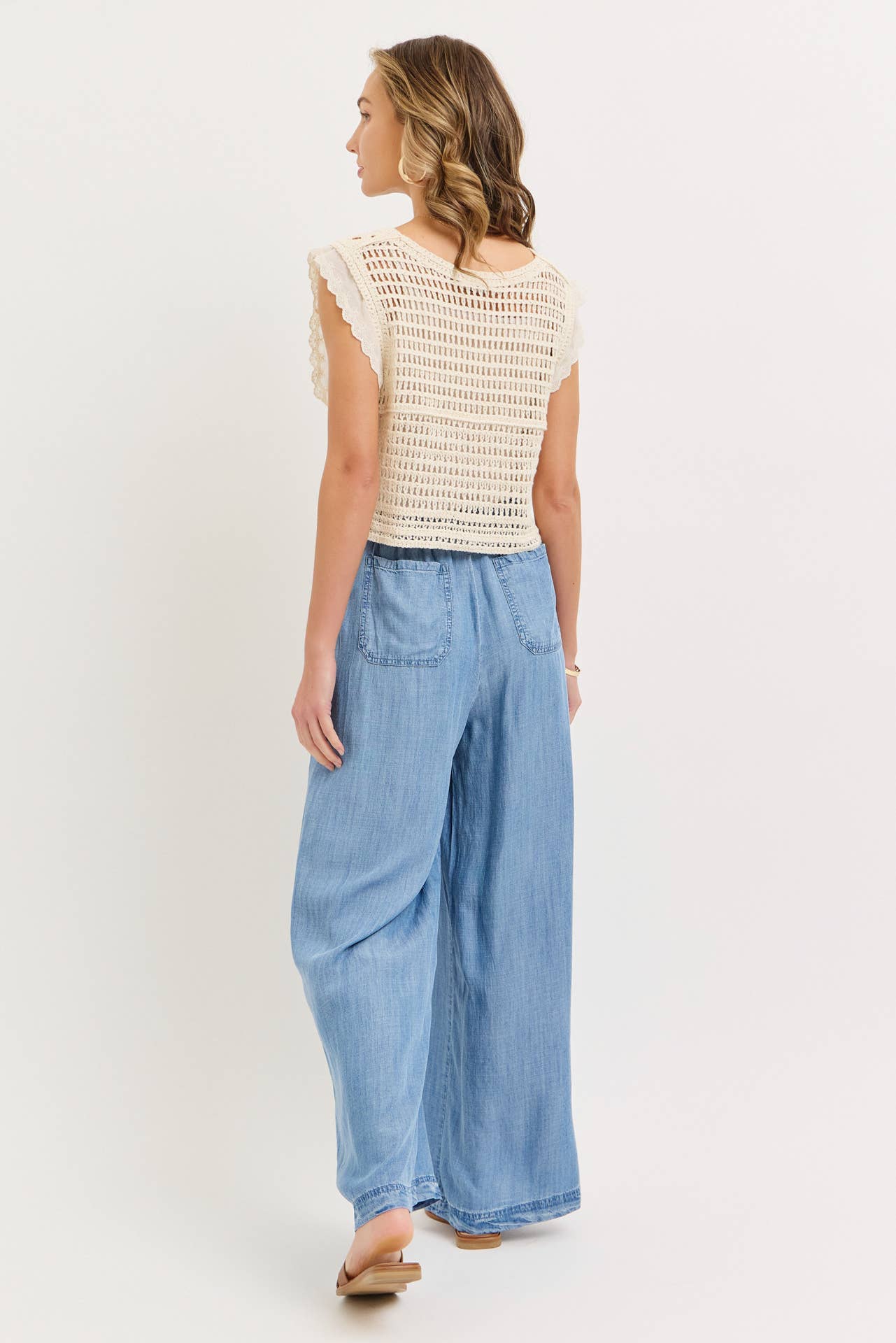 Spenser Light Denim Tie Waist Pants