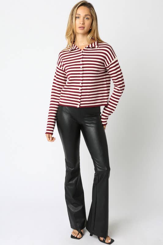 Elina Stripe Knit Sweater Top
