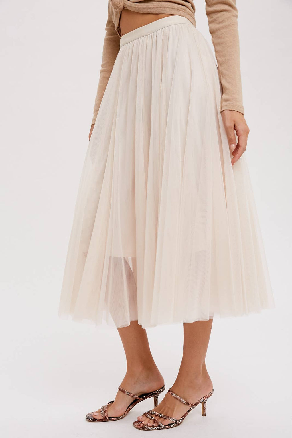 Rinna Tulle Midi Skirt