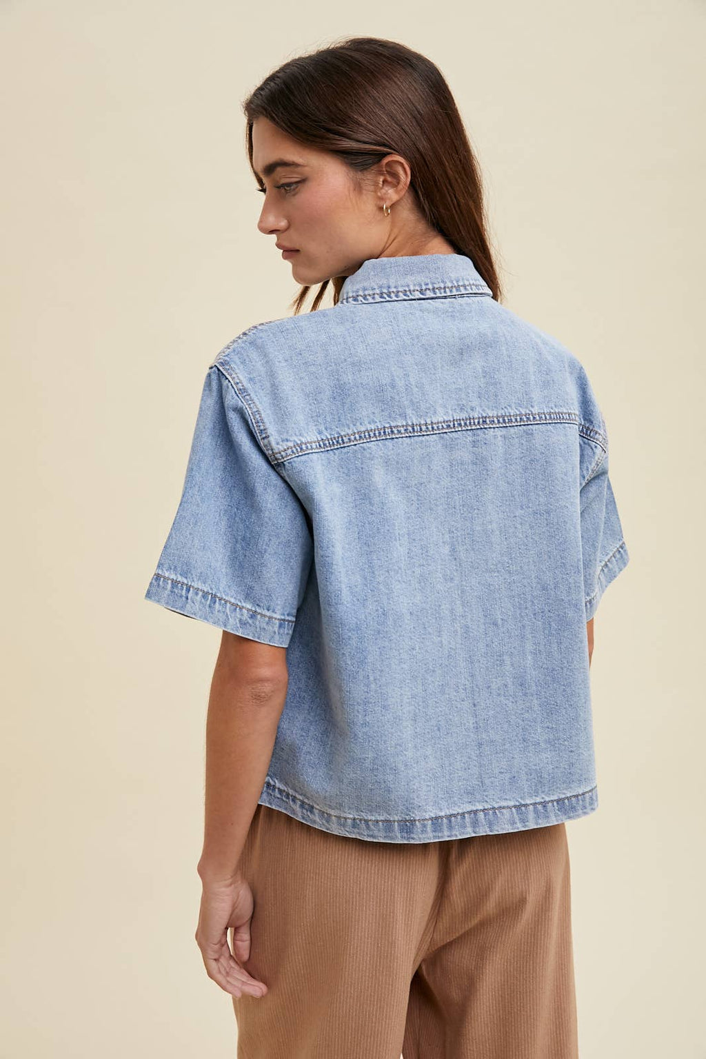 Ridgeway Denim Button-Up Top