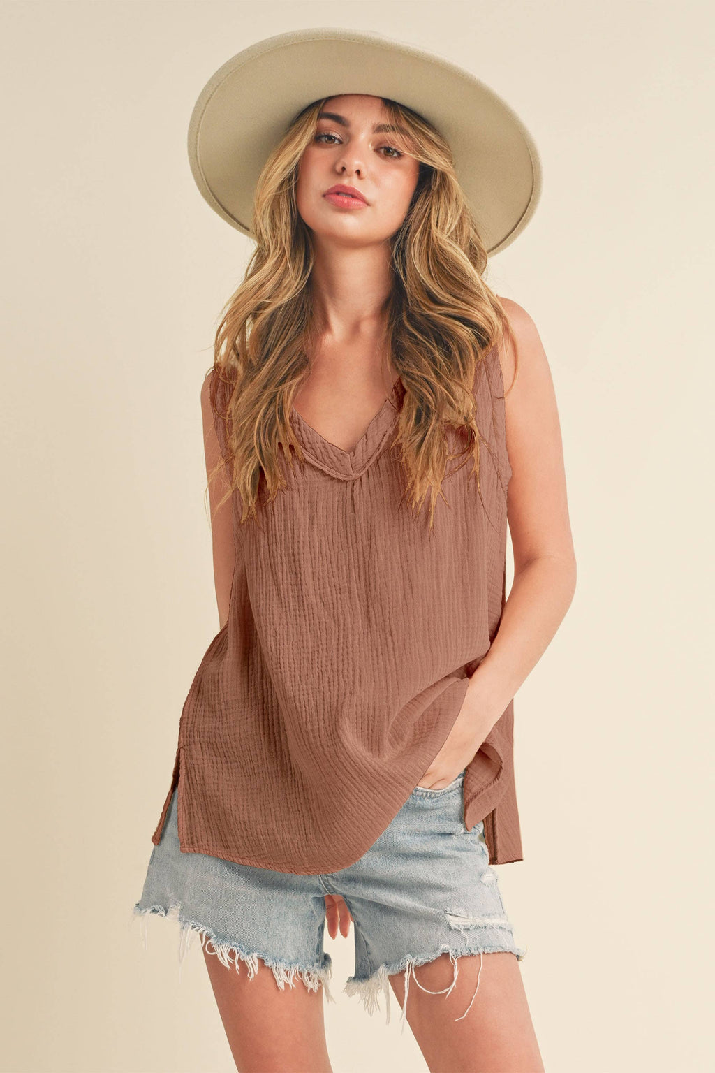 Nasia Top in Terracotta