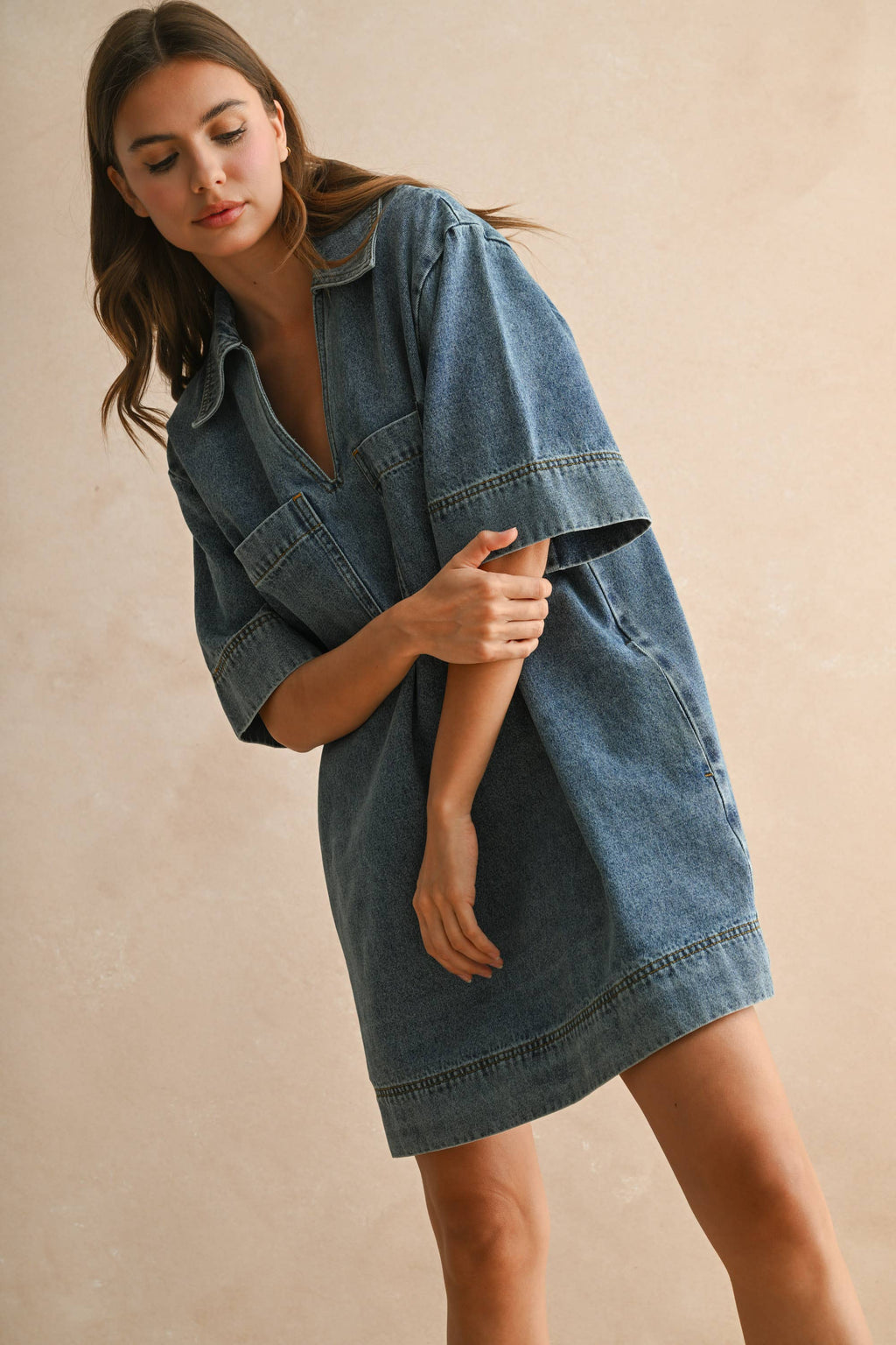Indigo Drift Denim Tunic Dress