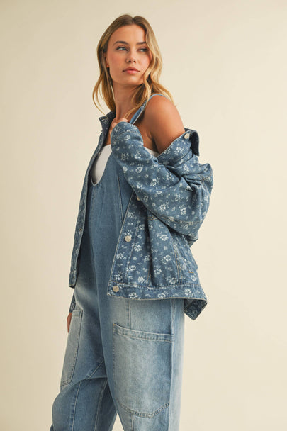 Lacey Floral Denim Jacket