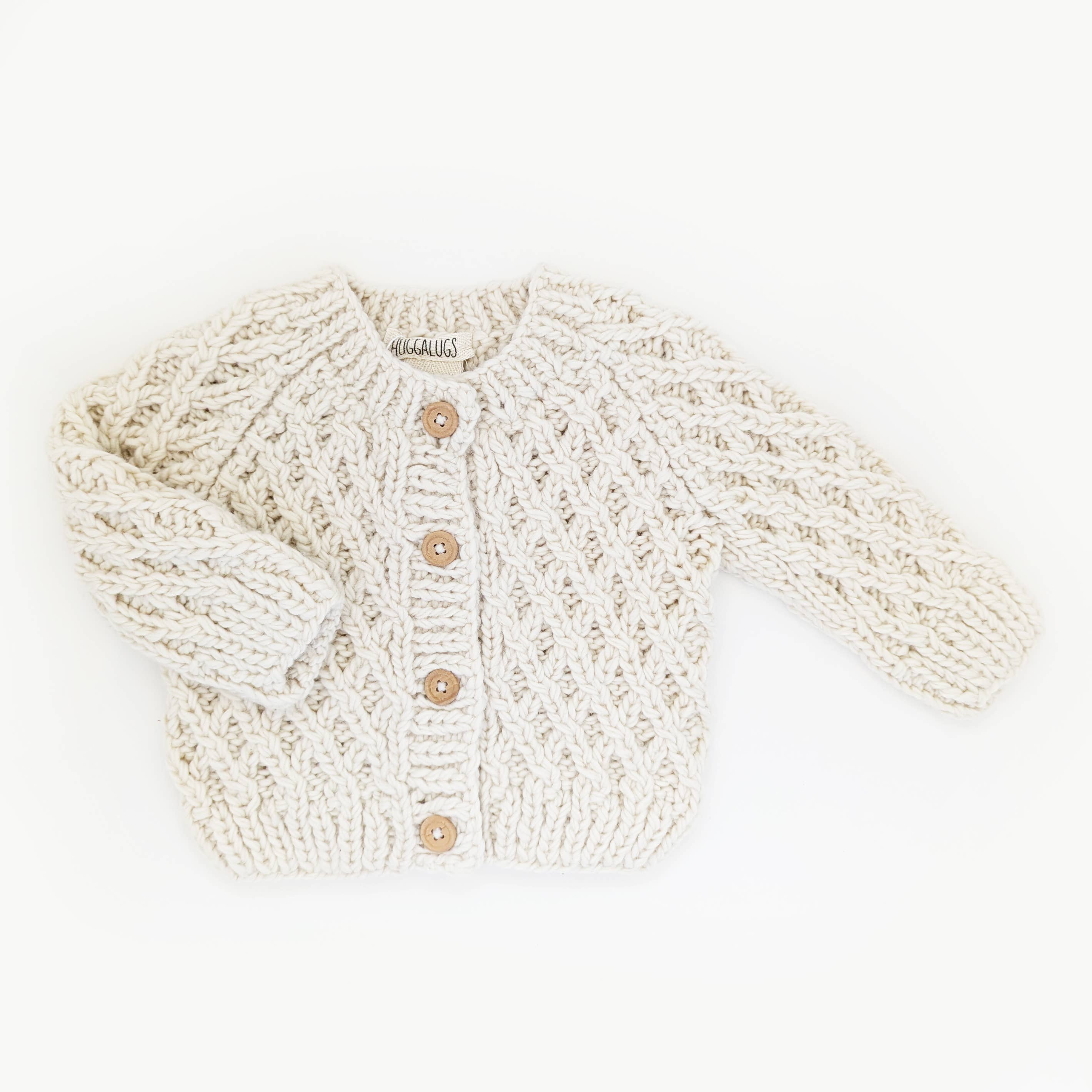 Waffle Natural Baby Cardigan