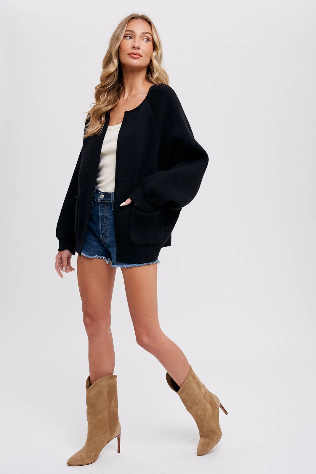 Elyse Knit Jacket in Beige