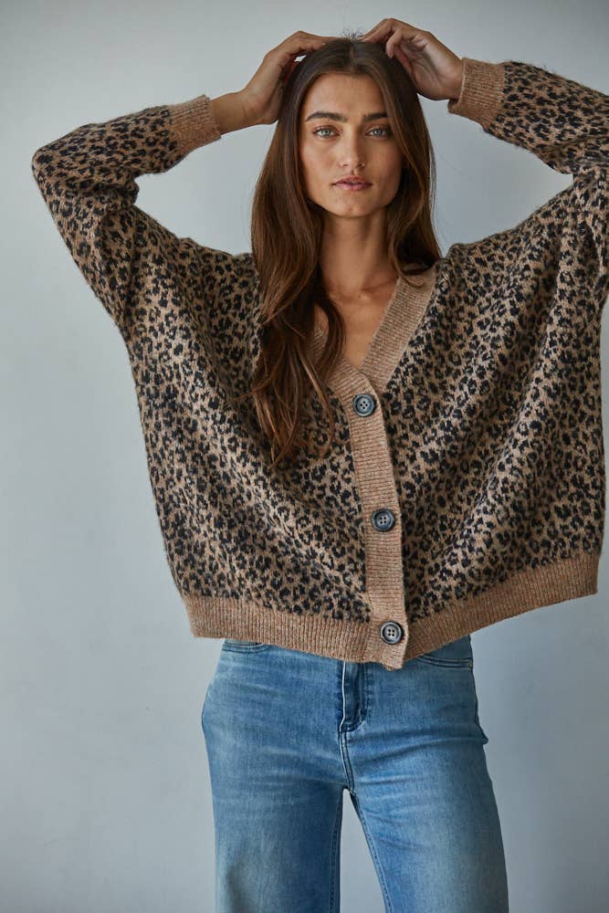 Leonie Animal Print Cardigan