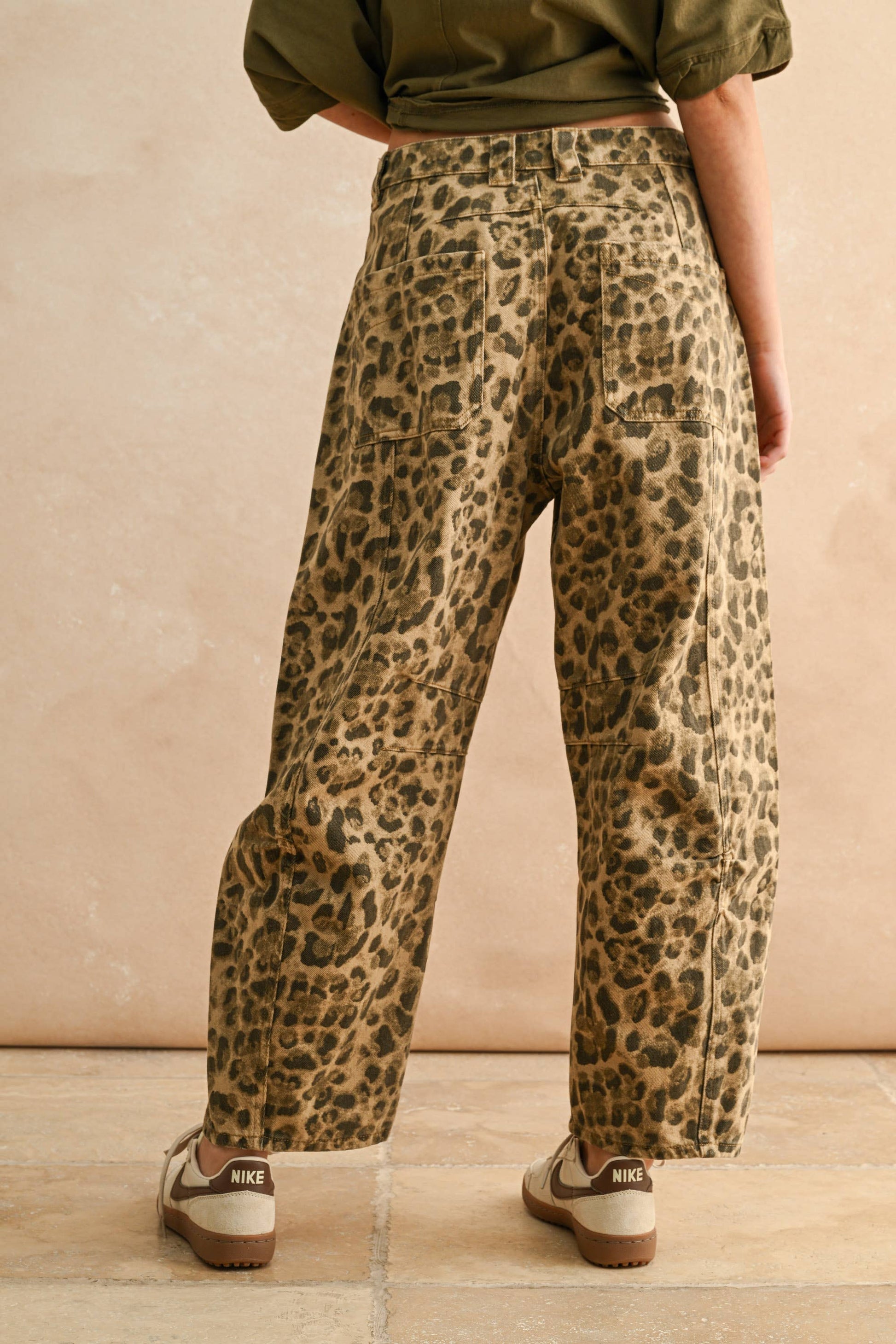 Isla Leopard Print Barrel Pants