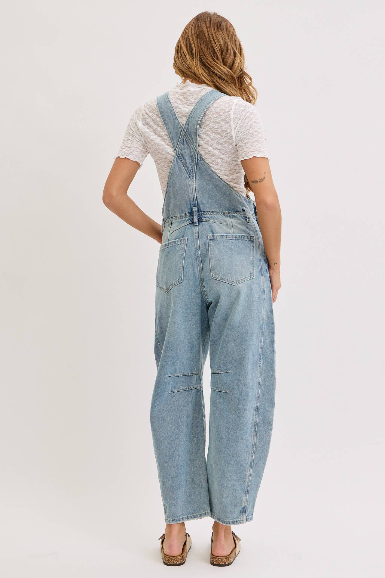 Aiden Barrel Leg Denim Jumpsuit in Denim