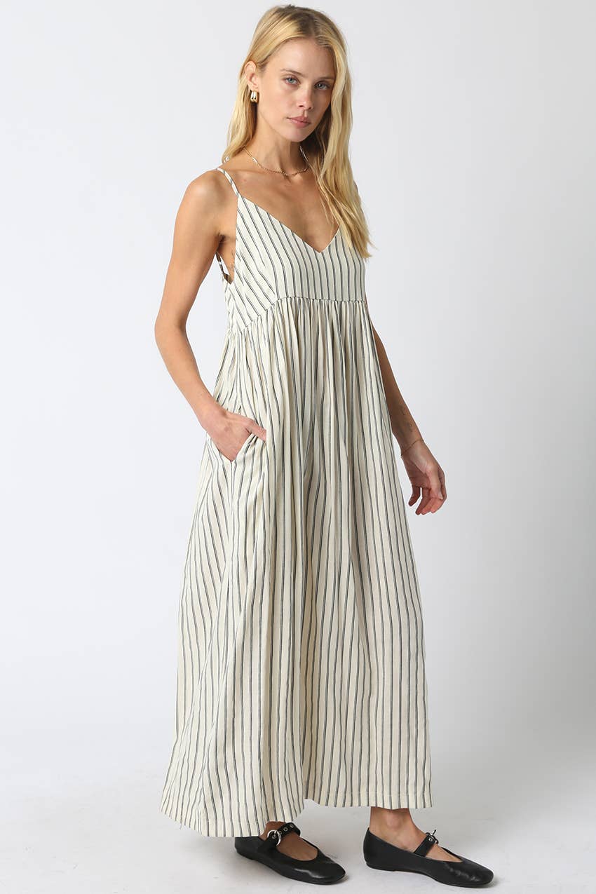 Elara Stripe Relaxed Maxi Dress