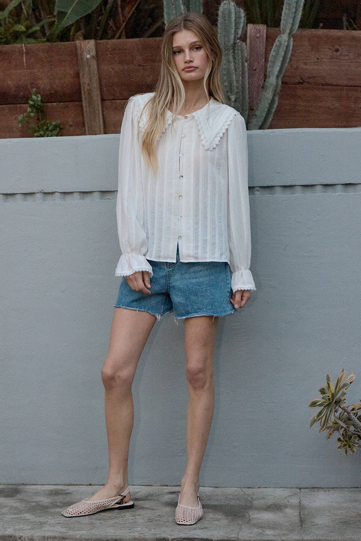 Celeste Lace Pintuck Blouse