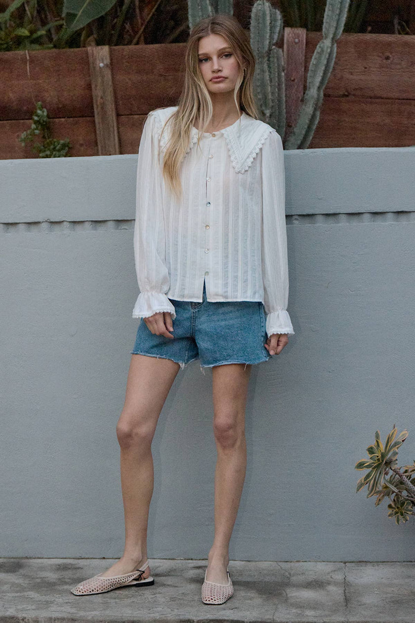 Celeste Lace Pintuck Blouse