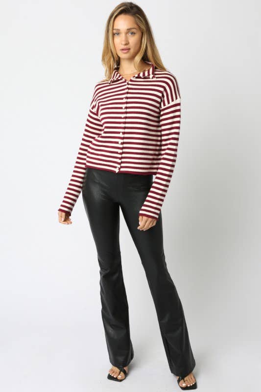 Elina Stripe Knit Sweater Top