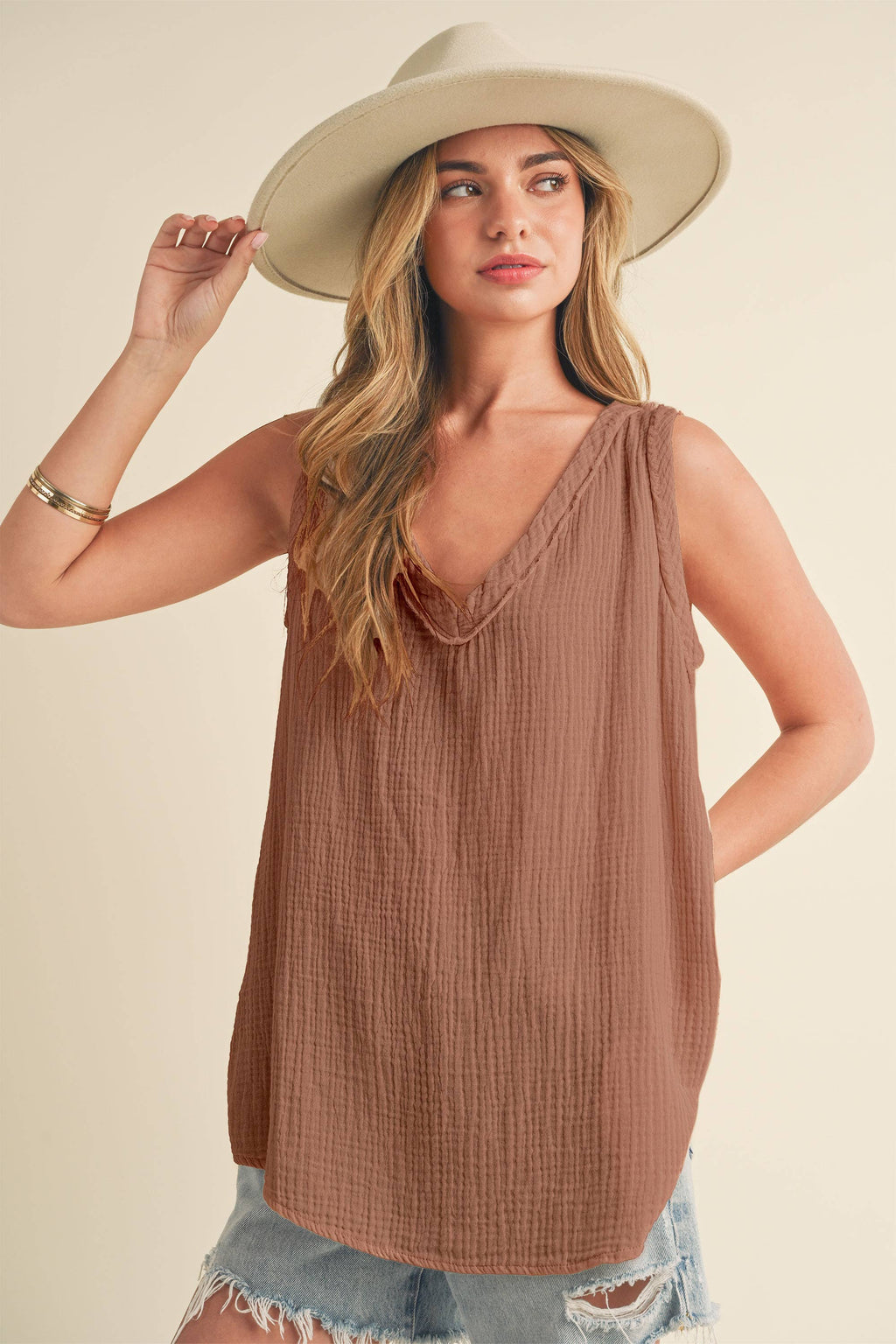 Nasia Top in Terracotta