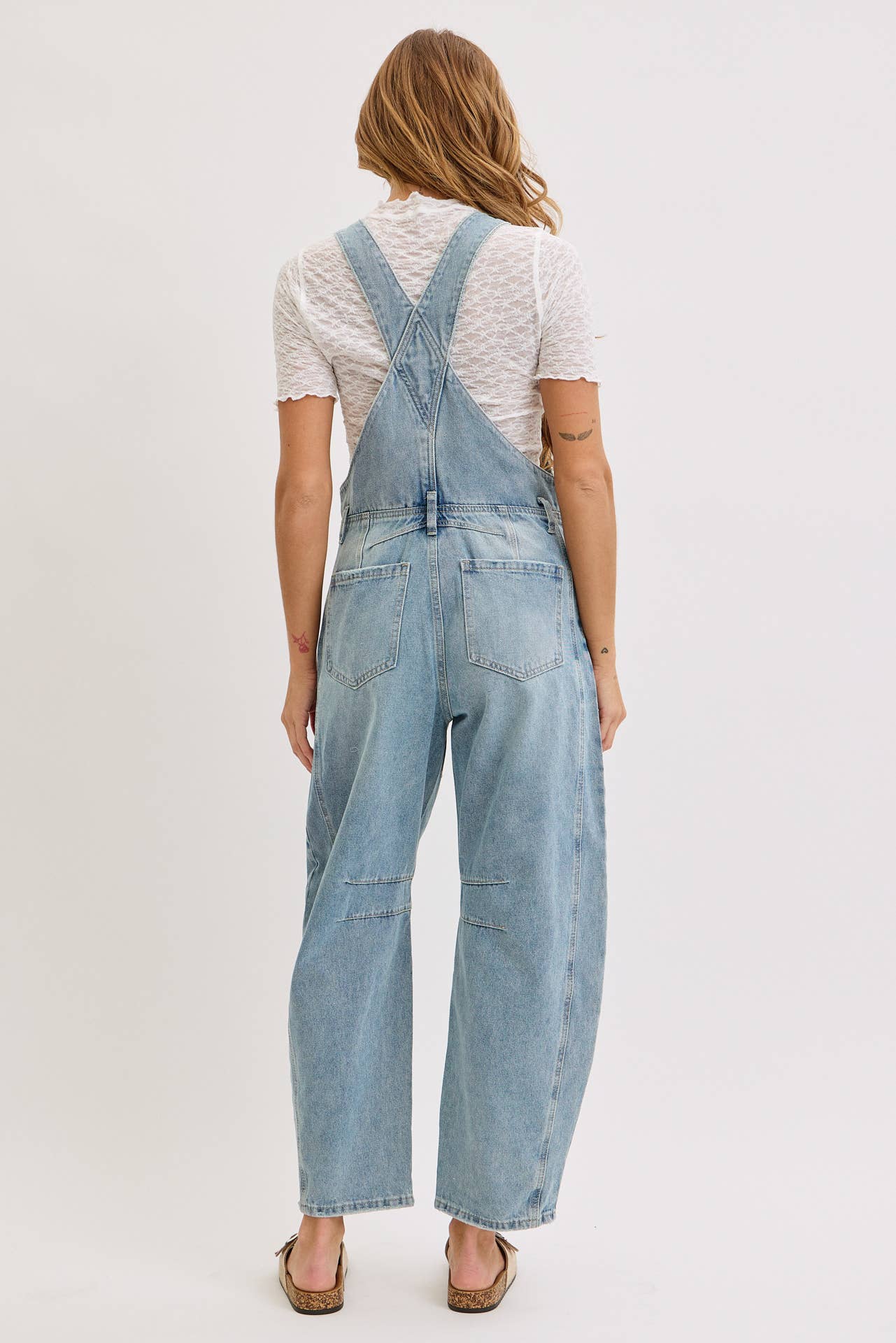 Aiden Barrel Leg Denim Jumpsuit in Denim