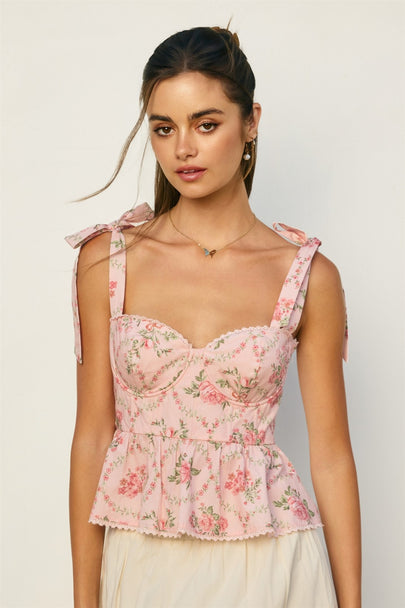 Cottage Charm Ruffled Corset Top