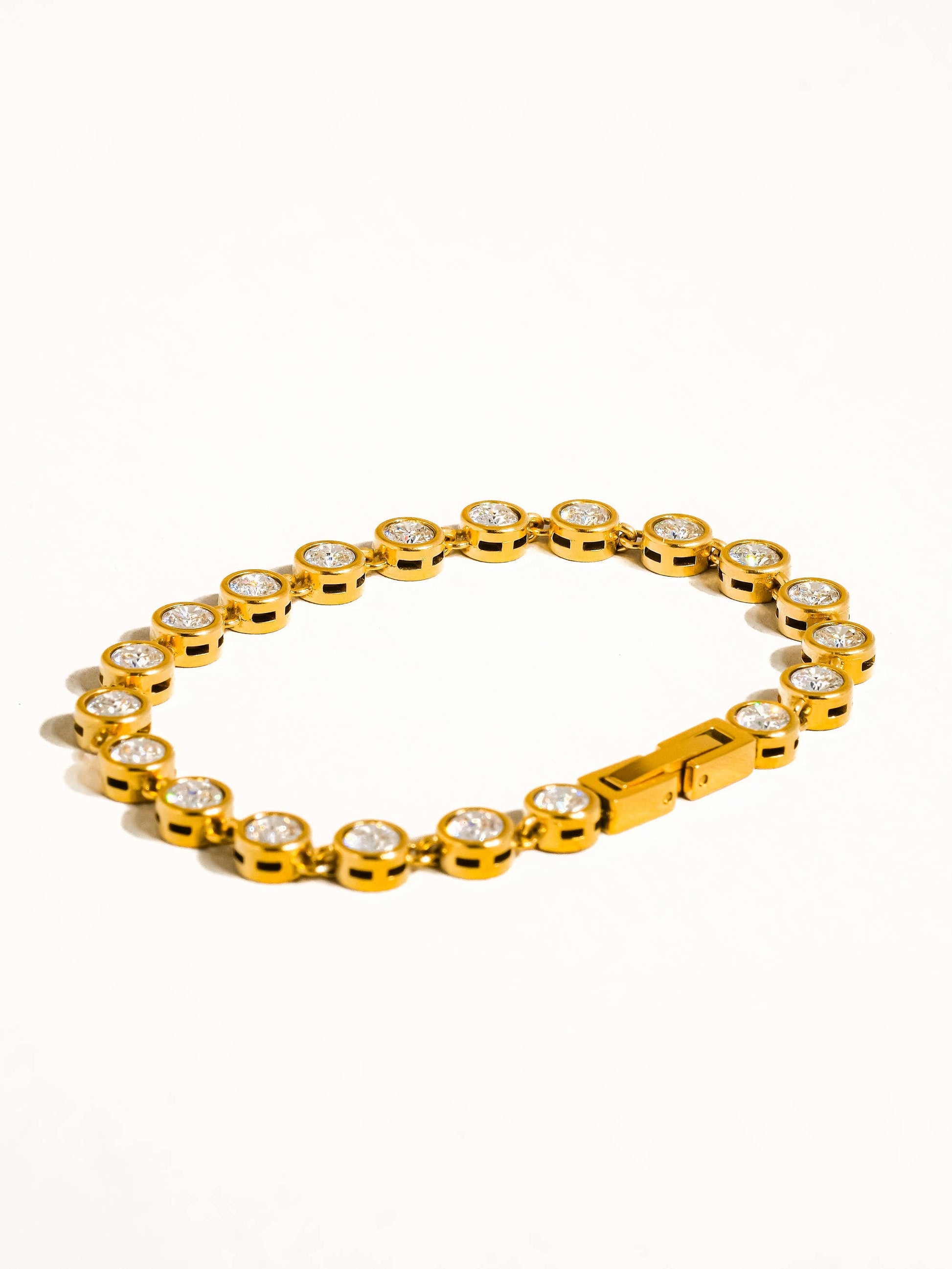 Amity Gold Round Rhinestone Bracelet
