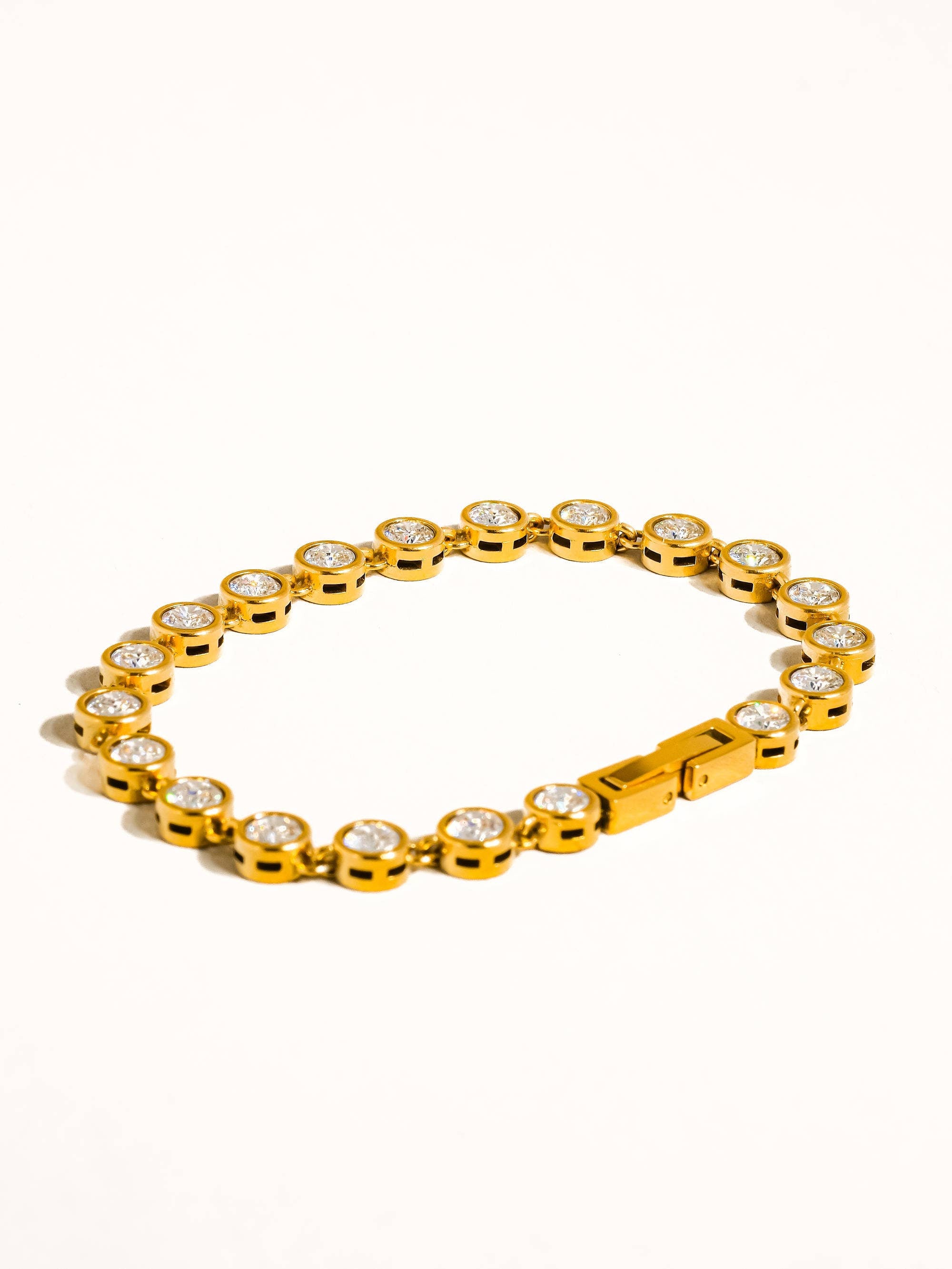 Amity Gold Round Rhinestone Bracelet