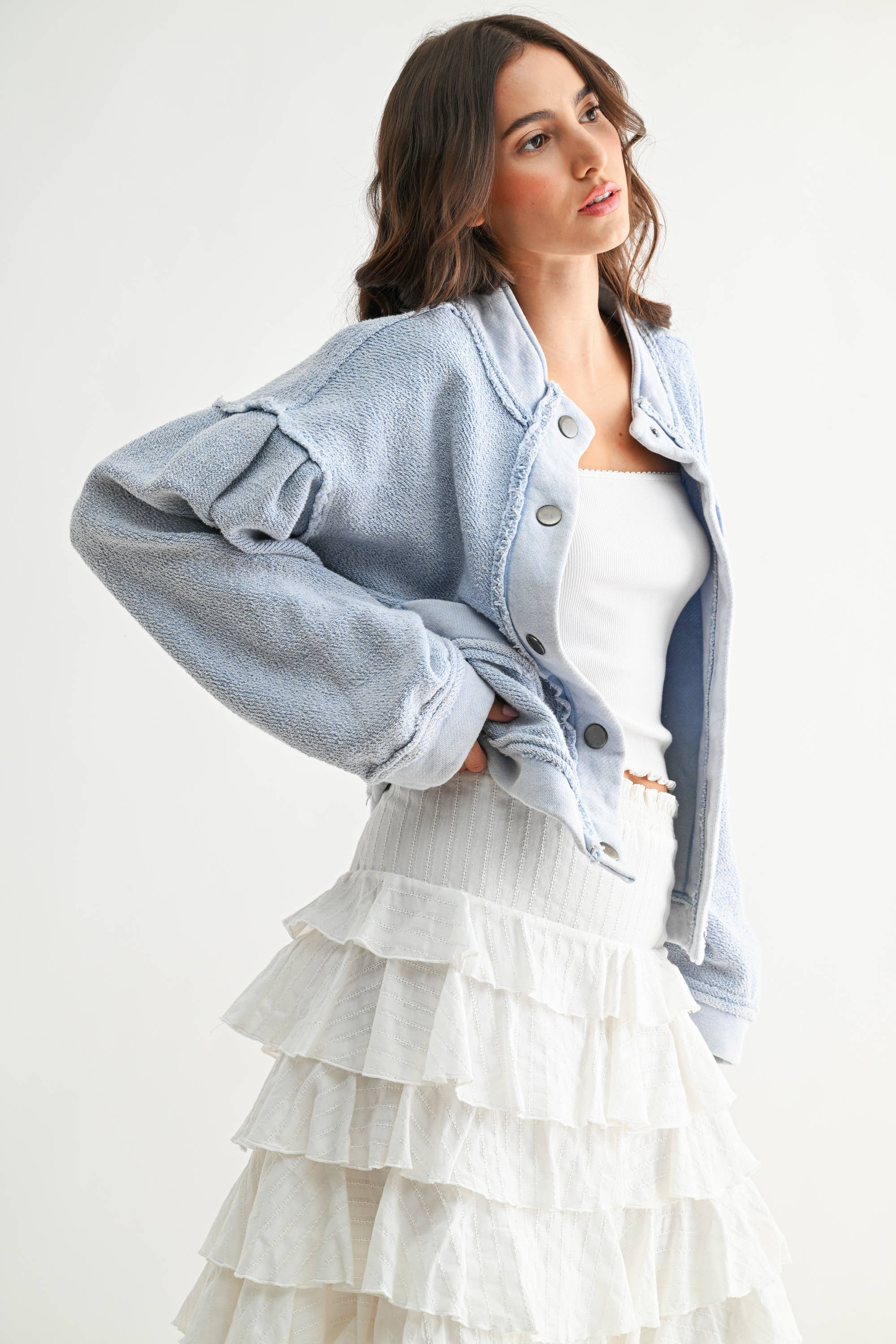 Theo Textured Button Up Jacket
