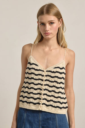 Lila Striped Crochet Camisole