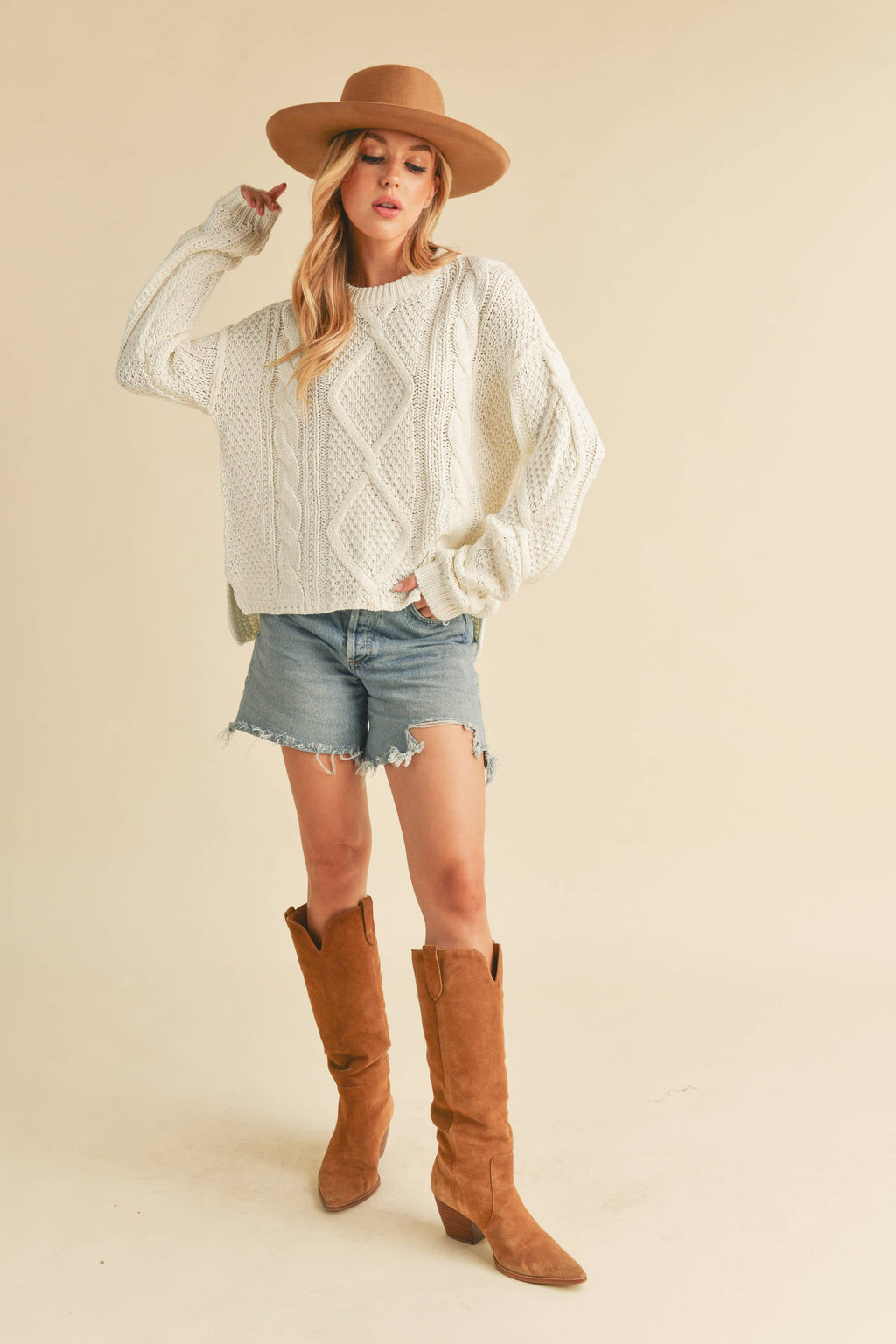 Adela Sweater in White