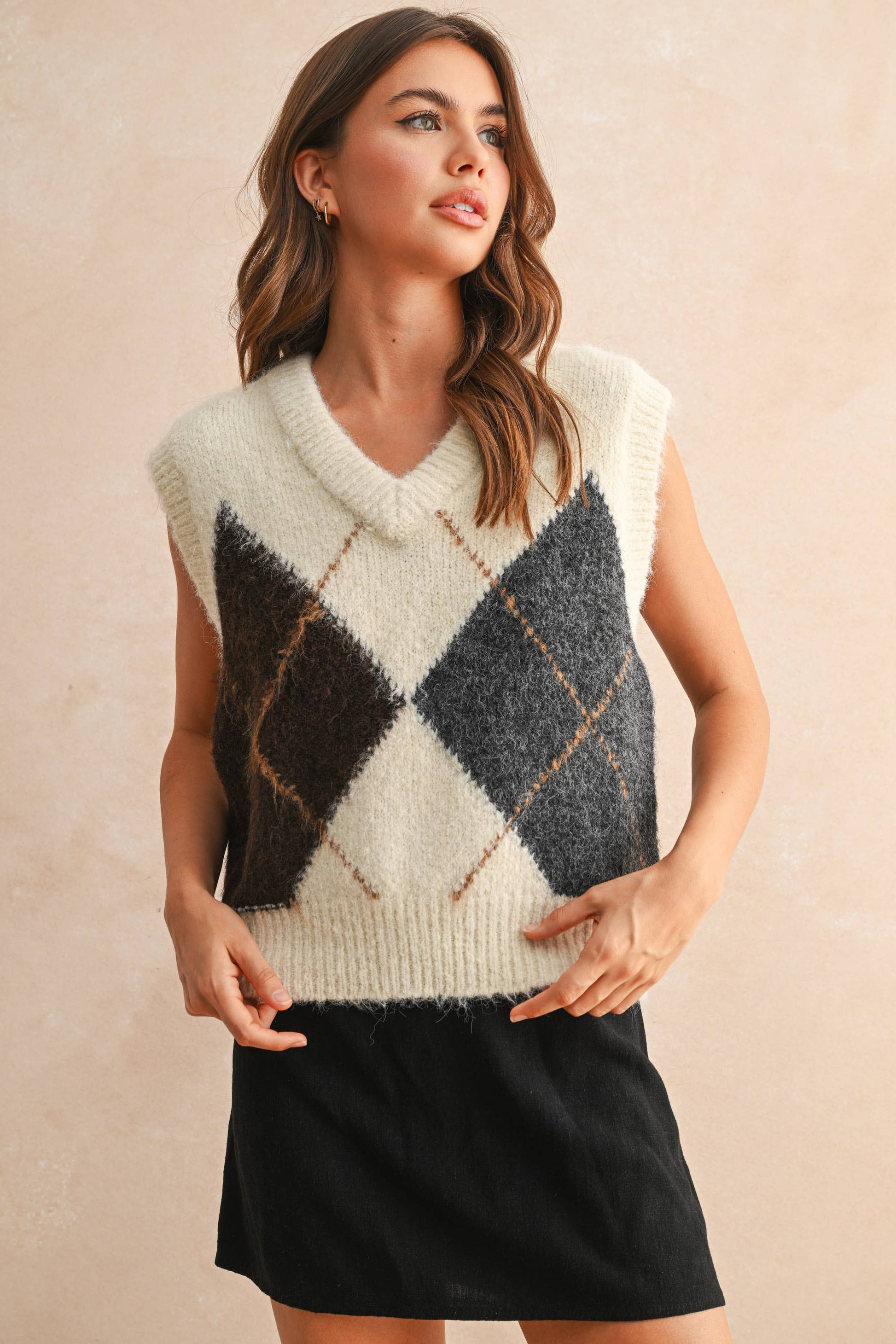 Willow Argyle Sweater Vest