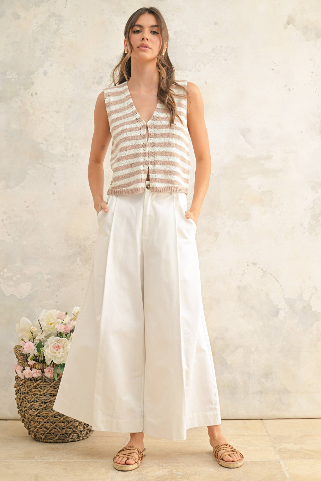 Trent Striped Knit Vest