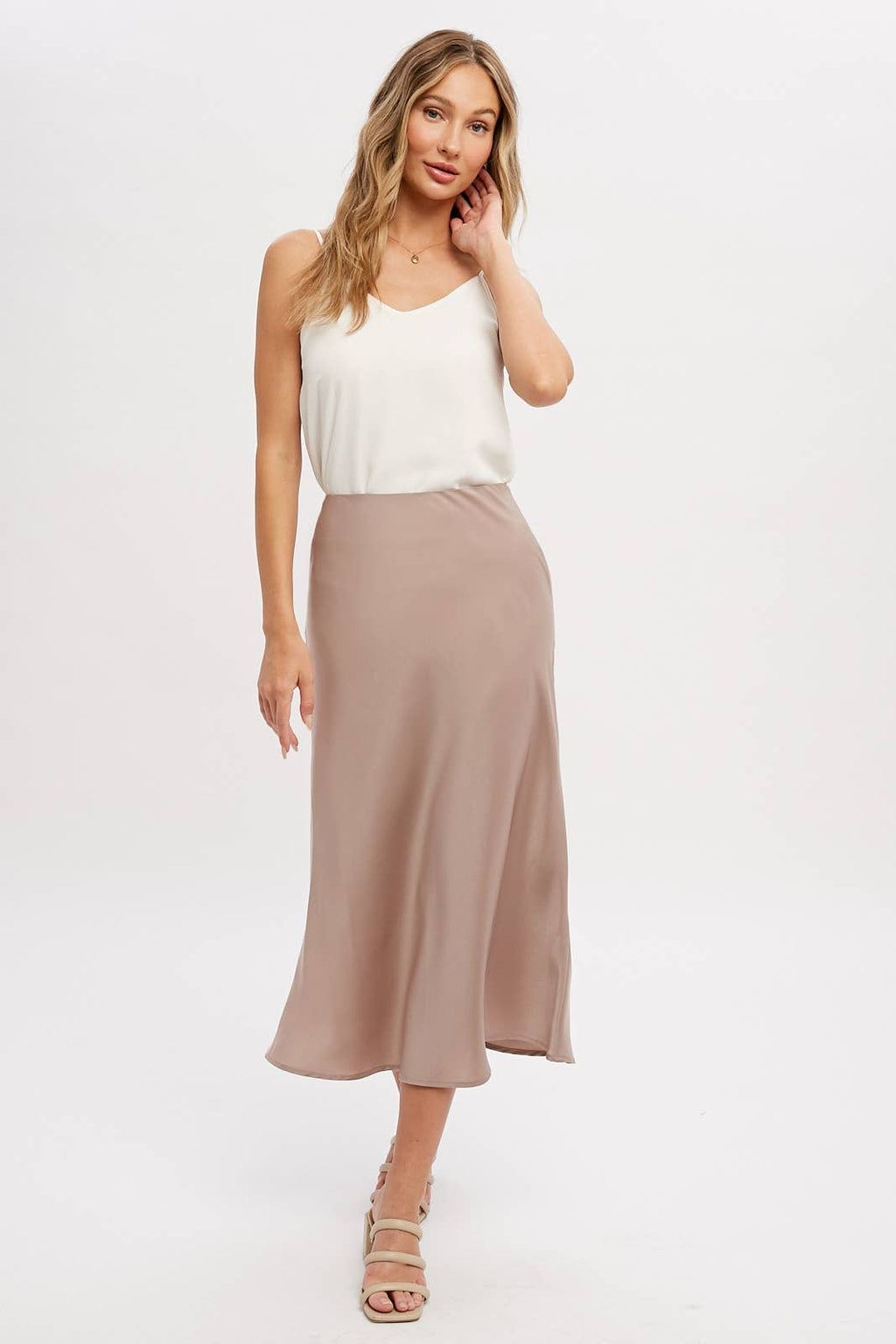 Miley Satin Midi Skirt