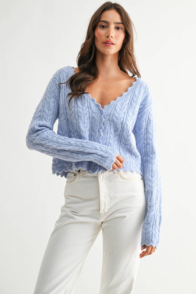 Suki Scalloped Hem Cardigan