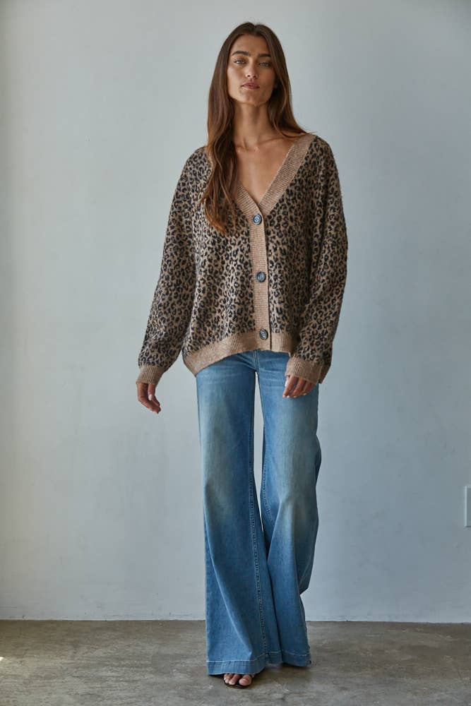 Leonie Animal Print Cardigan