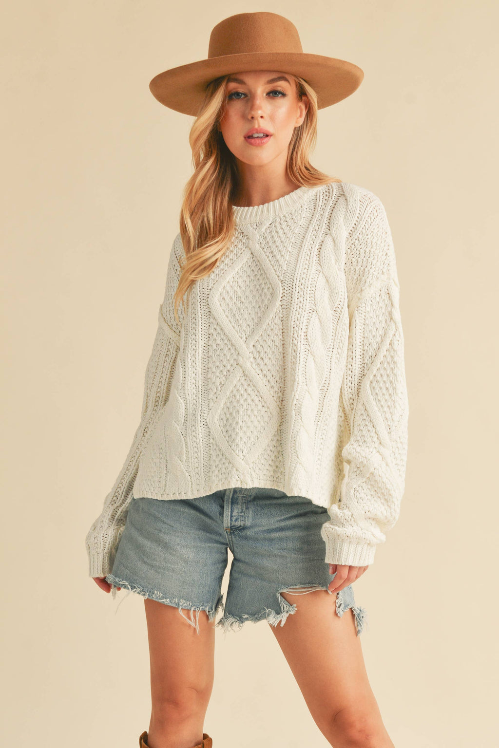 Adela Sweater in White