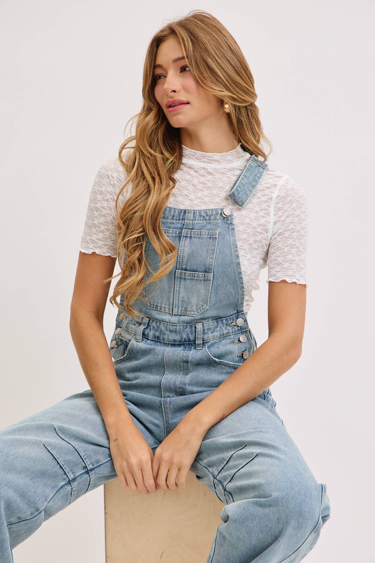 Aiden Barrel Leg Denim Jumpsuit in Denim