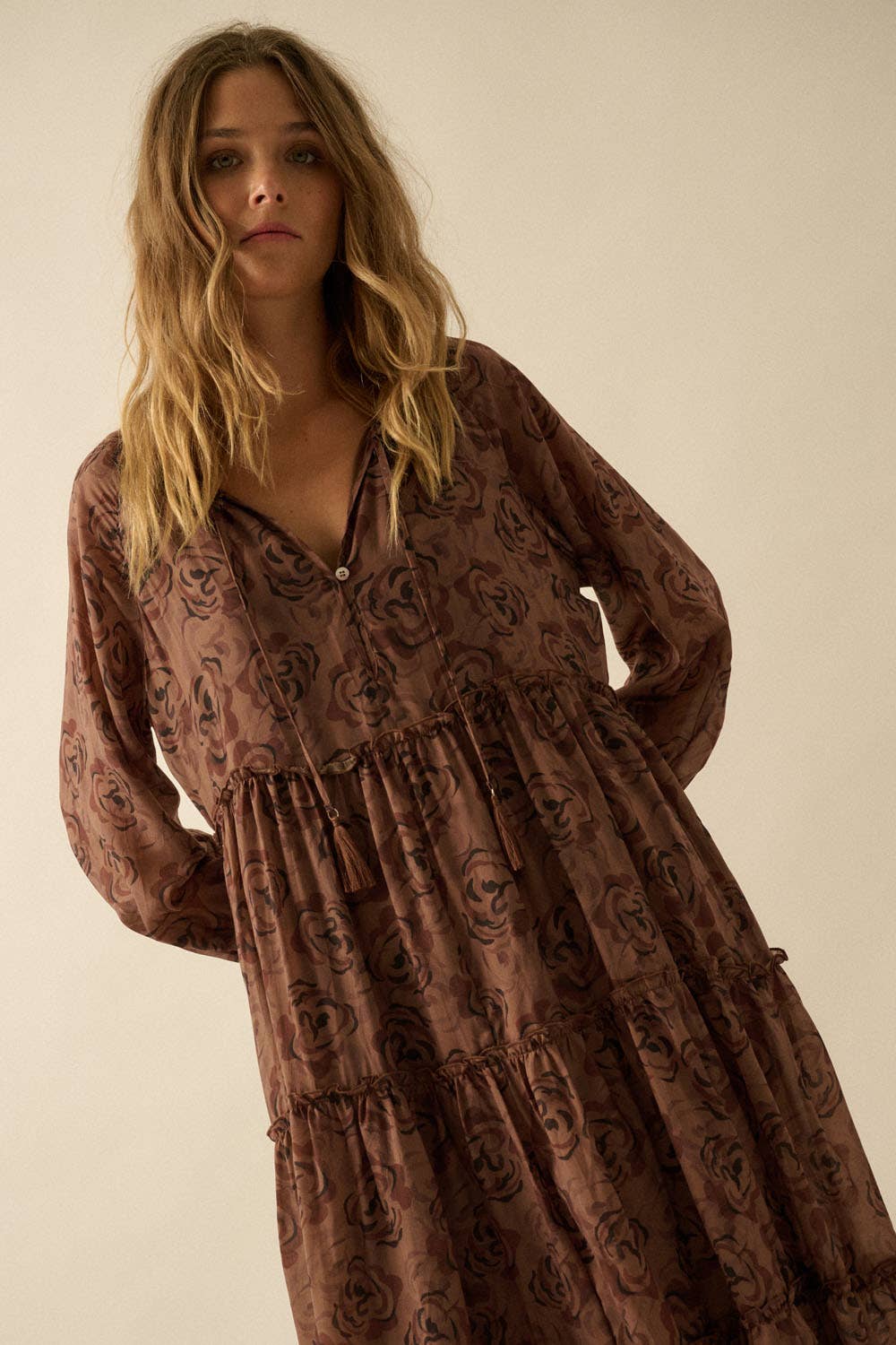 Eden Floral Tiered Midi Dress