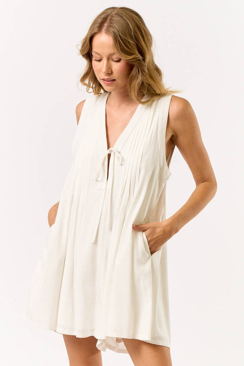 Addie White Denim Romper