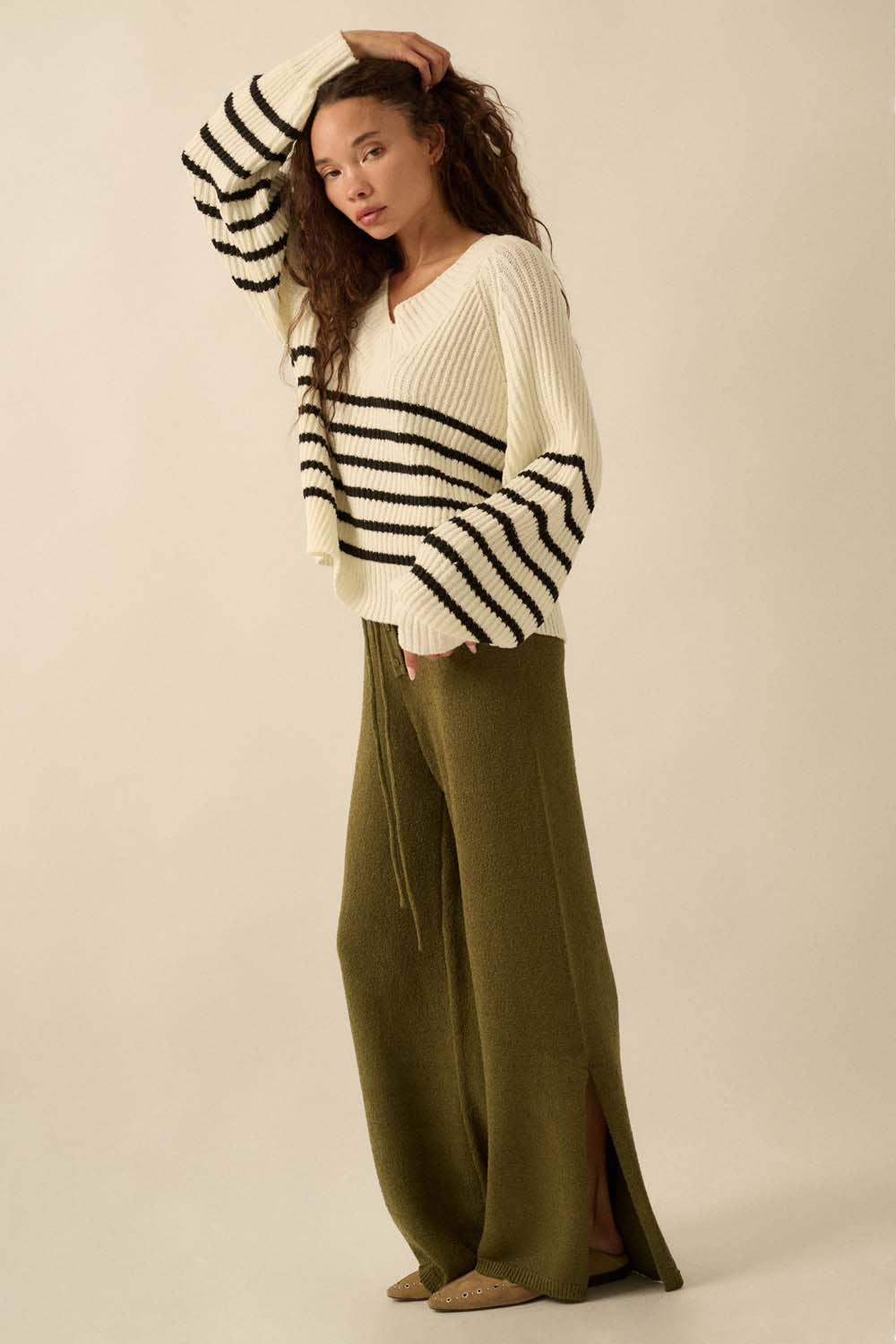 Janie Olive Knit Pants