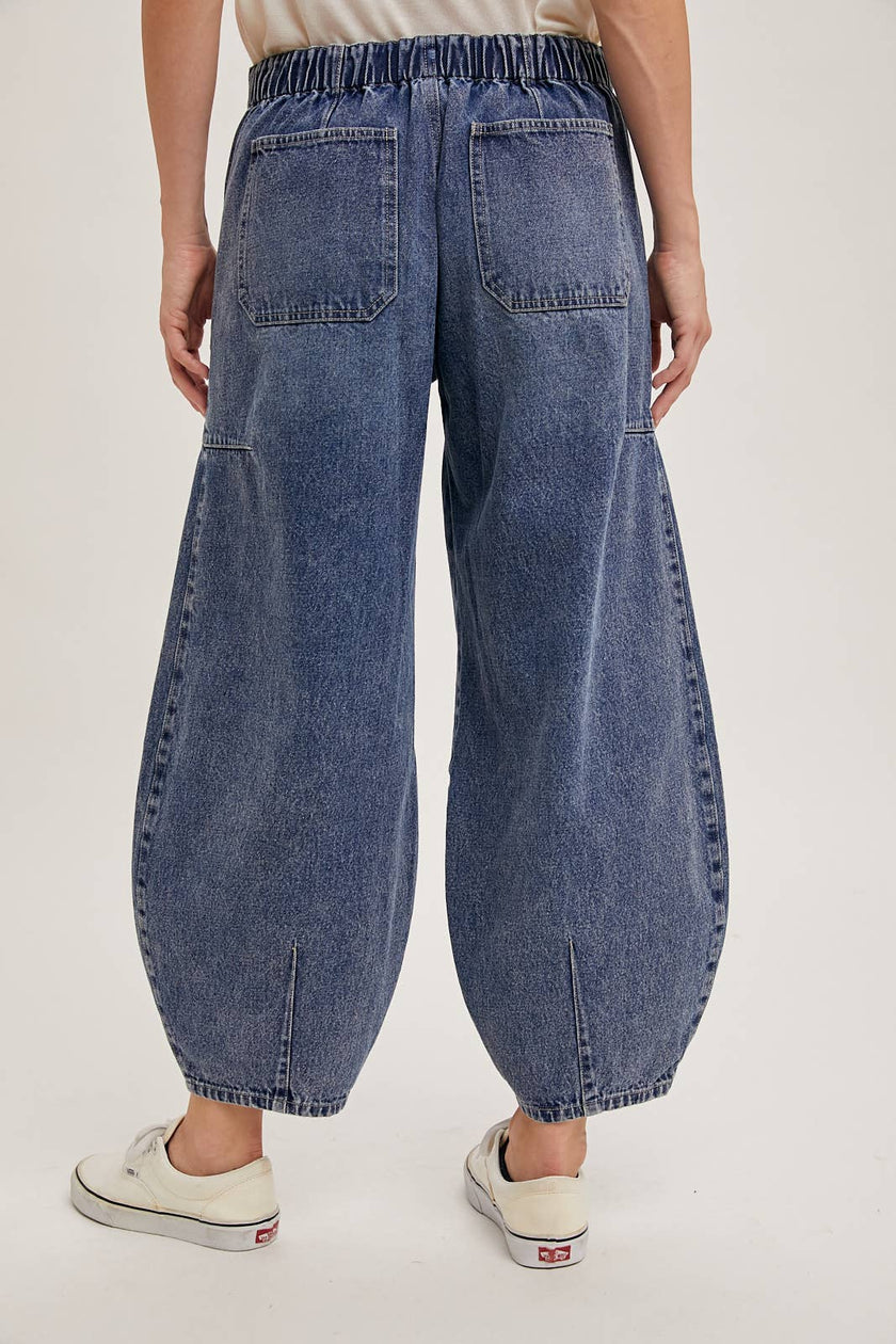 Jayden Drawstring Barrel Jeans